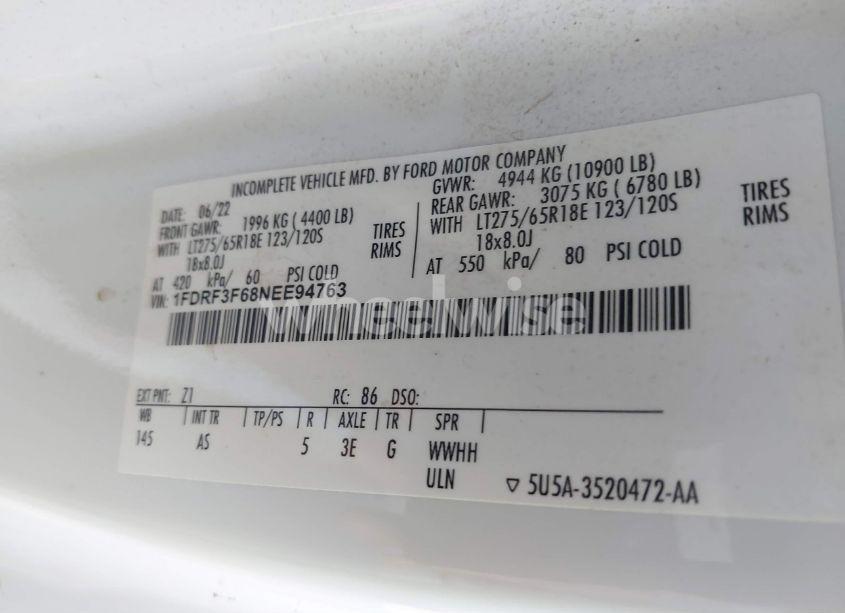 Photo 8 of 2022 Ford F-350 CHASSIS XL (VIN 1FDRF3F68NEE94763)