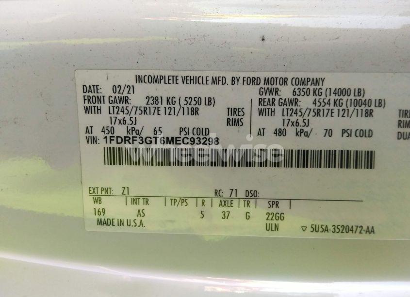 Photo 8 of 2021 Ford F-350 CHASSIS XL (VIN 1FDRF3GT6MEC93298)