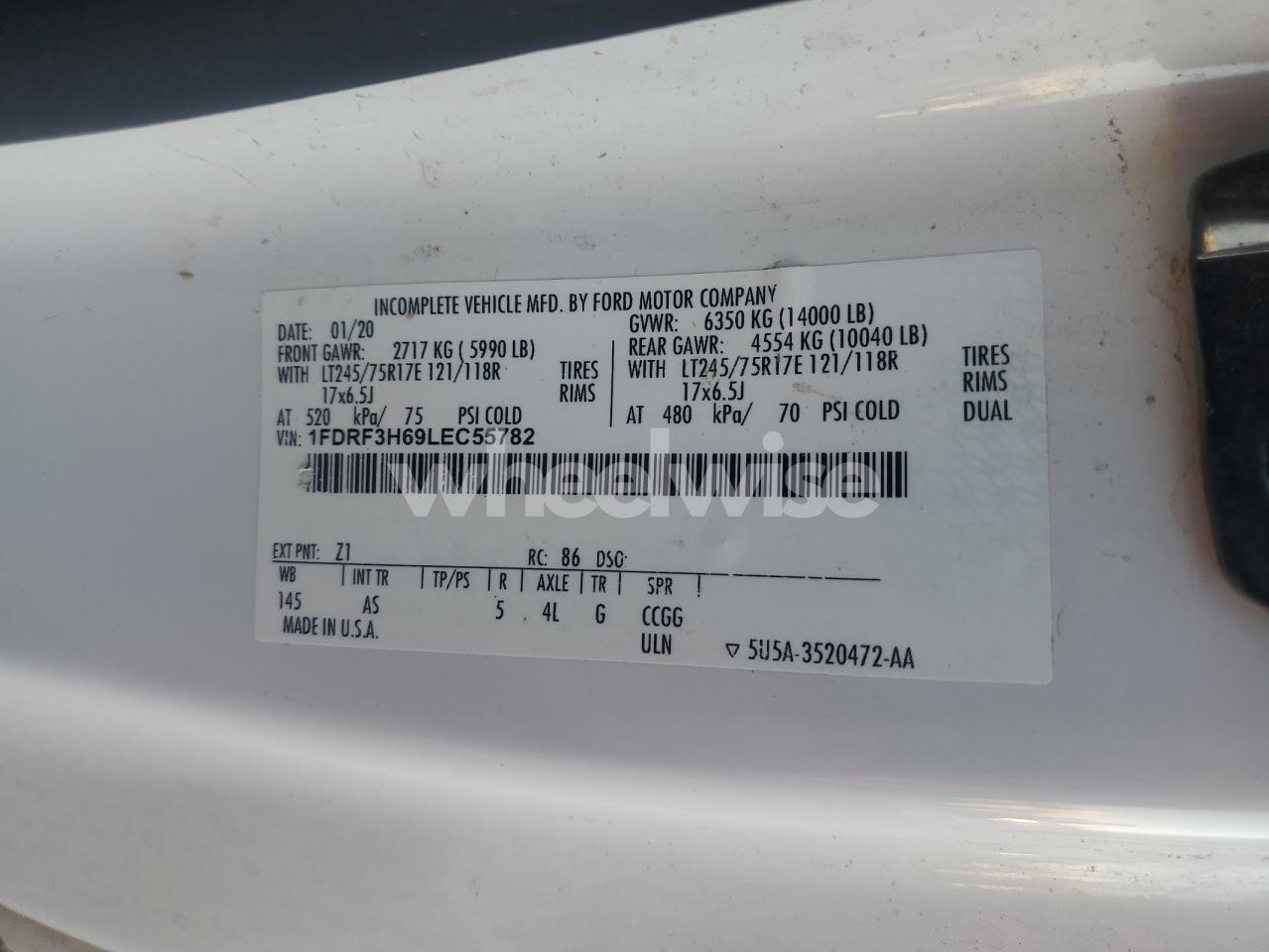 Photo 12 of 2020 FORD F350 SUPER DUTY UTILITY / SERVICE TRUCK (VIN 1FDRF3H69LEC55782)