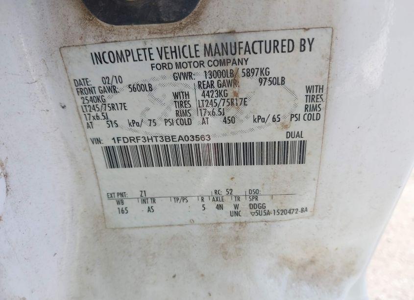 Photo 8 of 2011 Ford F-350 CHASSIS XL (VIN 1FDRF3HT3BEA03563)