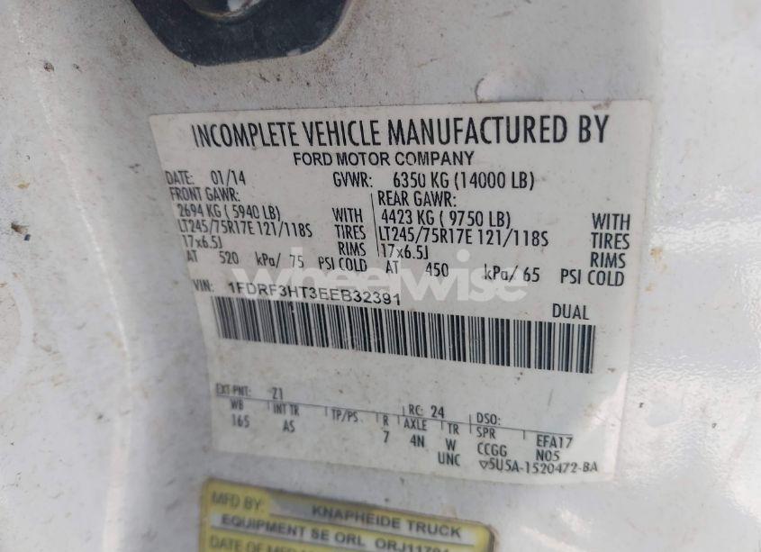 Photo 8 of 2014 Ford F-350 CHASSIS XL (VIN 1FDRF3HT3EEB32391)