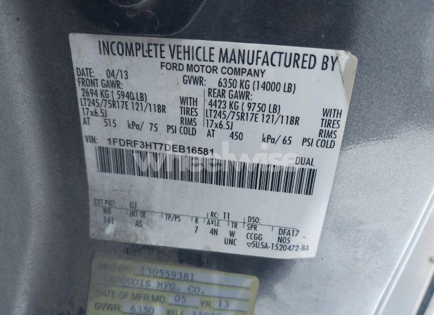 Photo 8 of 2013 Ford F-350 CHASSIS XL (VIN 1FDRF3HT7DEB16581)