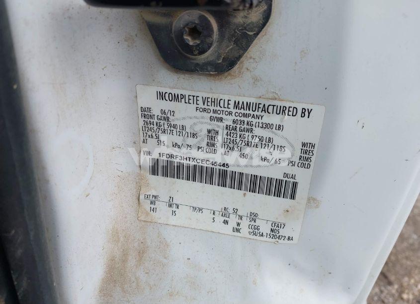 Photo 9 of 2012 Ford F-350 CHASSIS XL (VIN 1FDRF3HTXCEC45445)