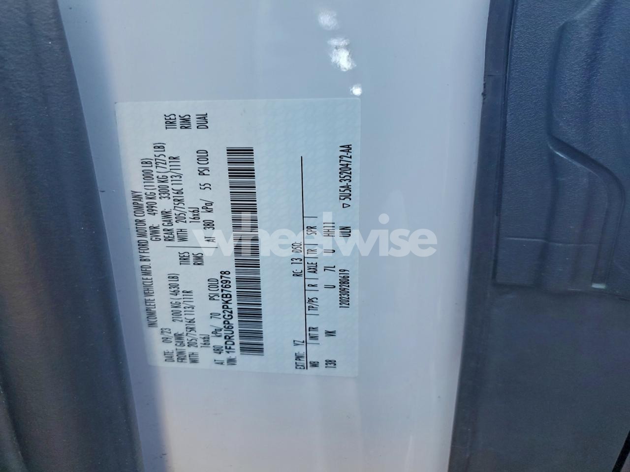 Photo 13 of 2023 FORD TRANSIT BOX TRUCK (VIN 1FDRU6PG2PKB76978)