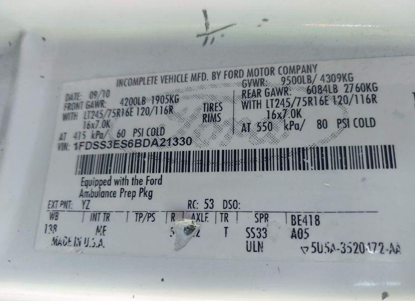 Photo 9 of 2011 Ford E-350 SUPER DUTY COMMERCIAL (VIN 1FDSS3ES6BDA21330)