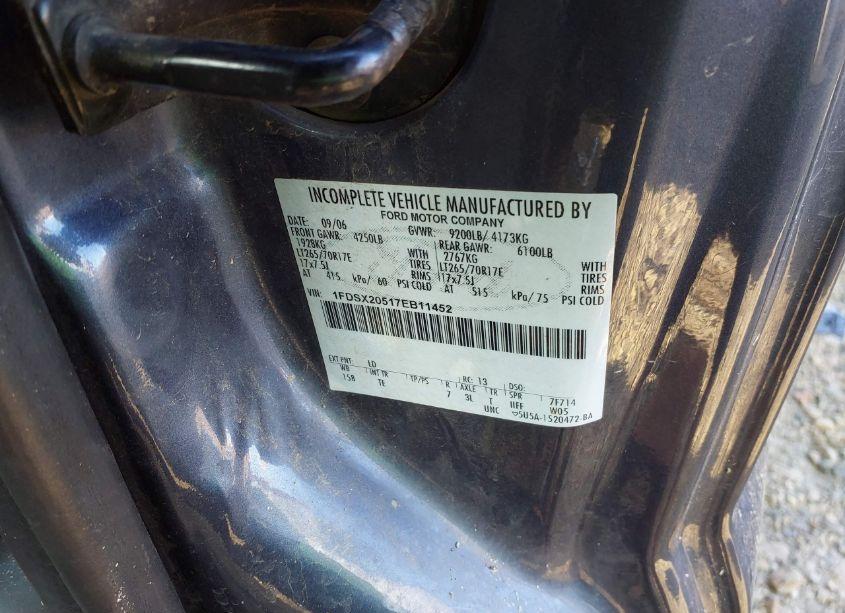 Photo 9 of 2007 Ford F-250 XL/XLT (VIN 1FDSX20517EB11452)