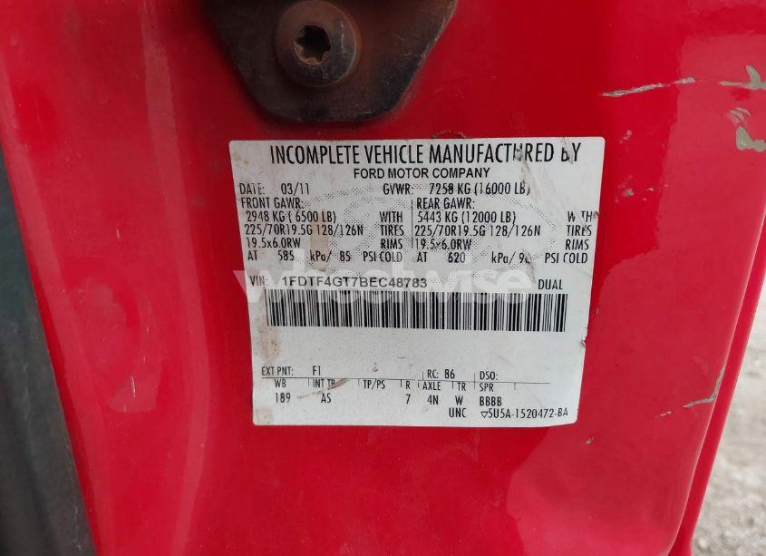 Photo 8 of 2011 Ford F-450 CHASSIS XL (VIN 1FDTF4GT7BEC48783)