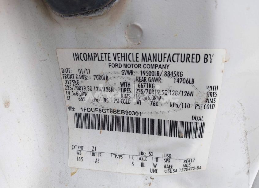 Photo 8 of 2011 Ford F-550 CHASSIS XL (VIN 1FDUF5GT9BEB90301)