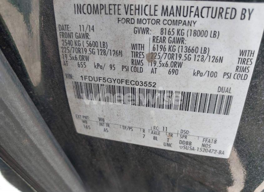 Photo 8 of 2015 Ford F-550 CHASSIS XL (VIN 1FDUF5GY0FEC03552)