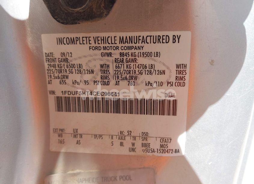 Photo 8 of 2012 Ford F-550 CHASSIS XL (VIN 1FDUF5HT4CEC96641)