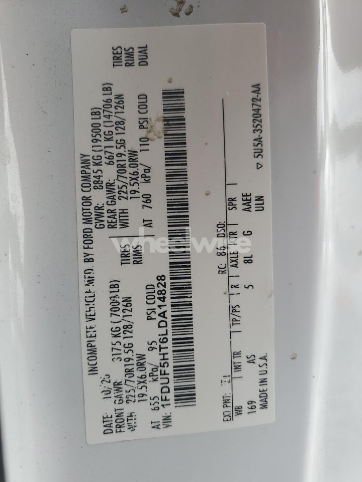 Photo 12 of 2020 FORD F550 SUPER DUTY (VIN 1FDUF5HT6LDA14828)