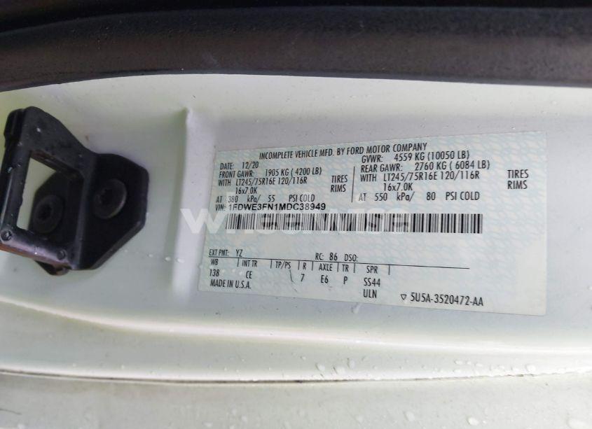 Photo 8 of 2021 Ford E-350 CUTAWAY (VIN 1FDWE3FN1MDC38949)