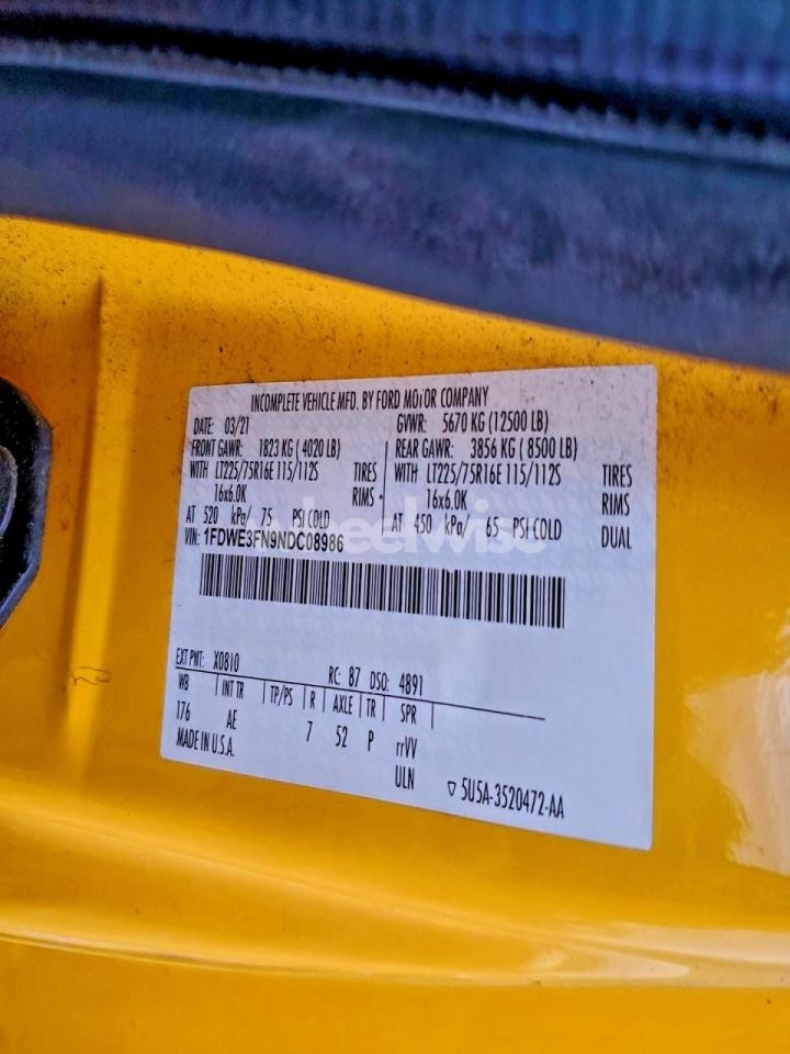 Photo 13 of 2022 FORD E350 BOX TRUCK (VIN 1FDWE3FN9NDC08986)