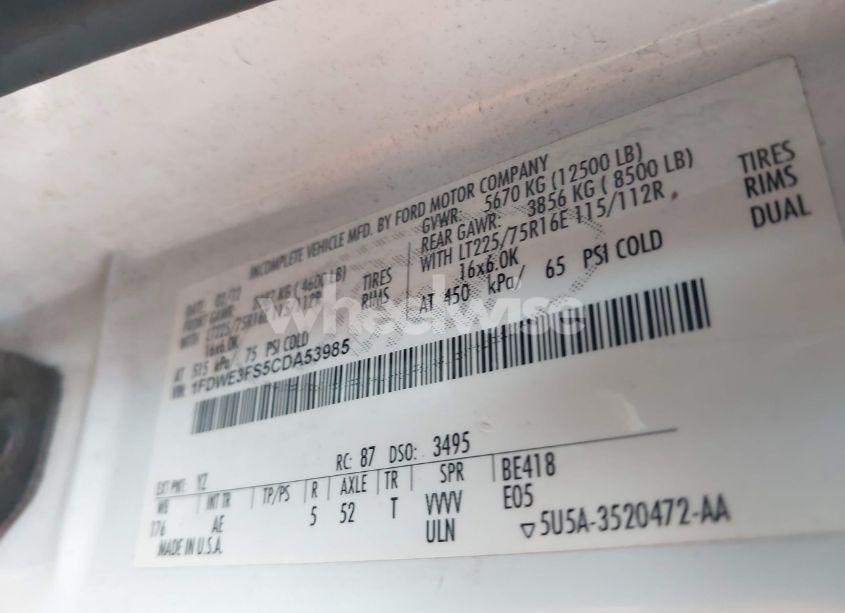 Photo 8 of 2012 Ford E-350 CUTAWAY (VIN 1FDWE3FS5CDA53985)