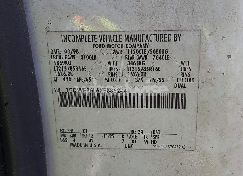 Photo 8 of 1999 Ford F350 SUPER DUTY (VIN 1FDWF36L6XEB86244)