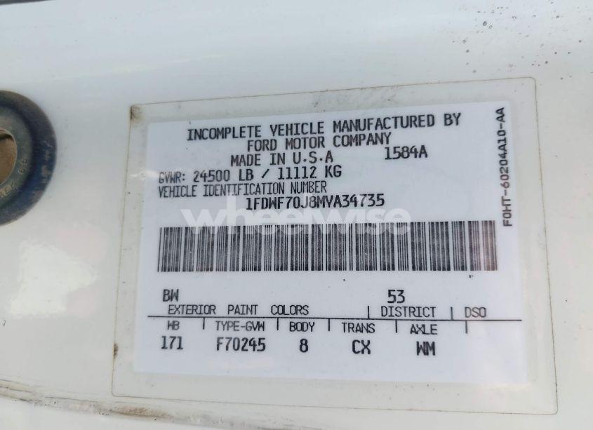 Photo 8 of 1991 Ford F700 N/A (VIN 1FDWF70J8MVA34735)