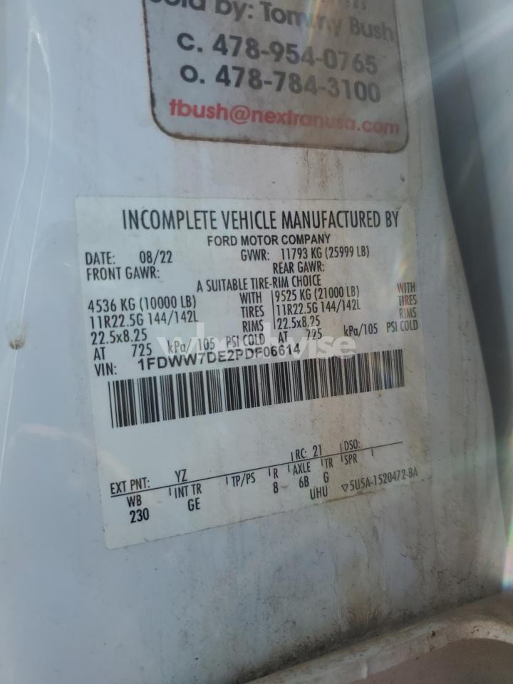 Photo 13 of 2023 FORD F750 SUPER DUTY (VIN 1FDWW7DE2PDF06614)