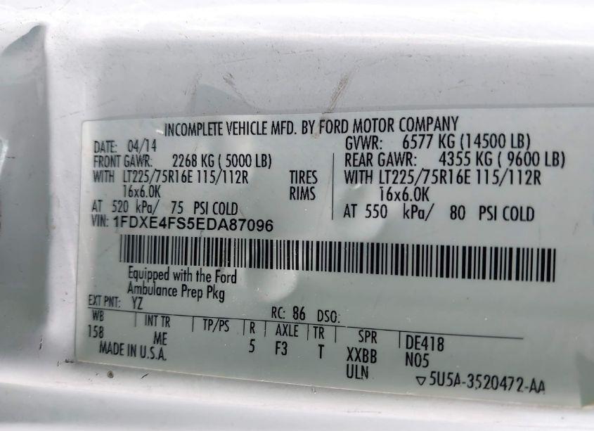 Photo 8 of 2014 Ford E-450 CUTAWAY (VIN 1FDXE4FS5EDA87096)