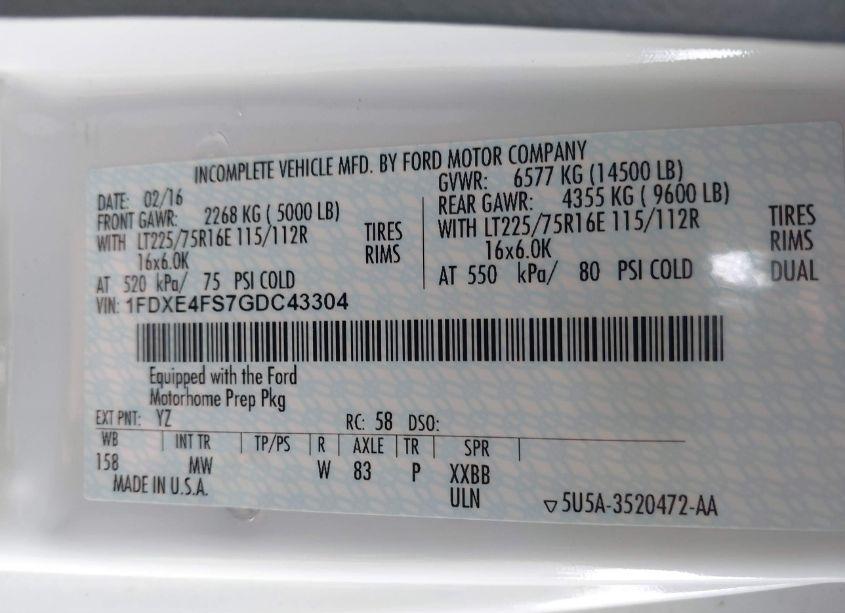Photo 9 of 2017 Winnebago Mh N/A (VIN 1FDXE4FS7GDC43304)