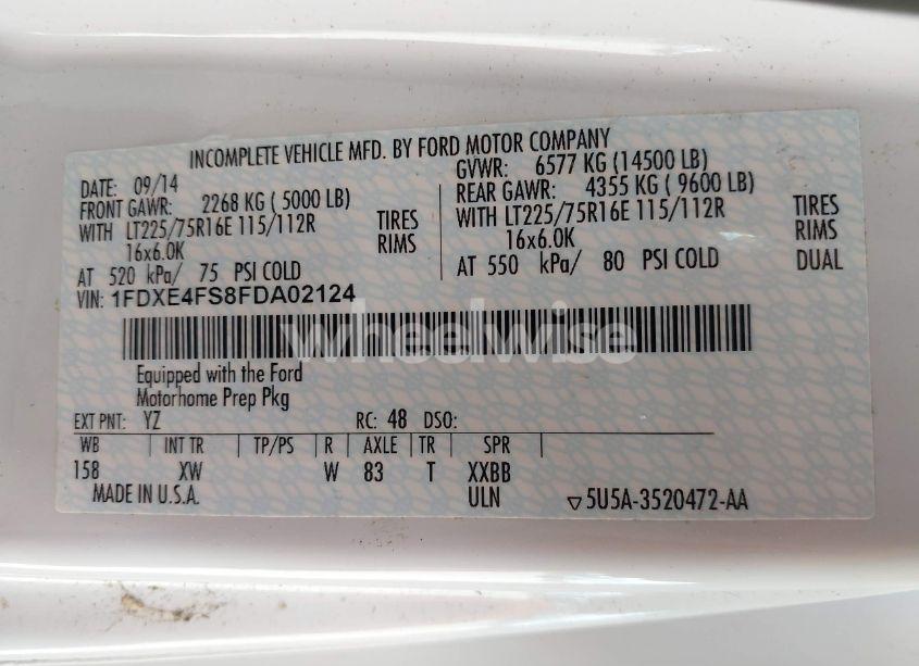 Photo 9 of 2015 Ford E-450 CUTAWAY MOTOR HOME (VIN 1FDXE4FS8FDA02124)