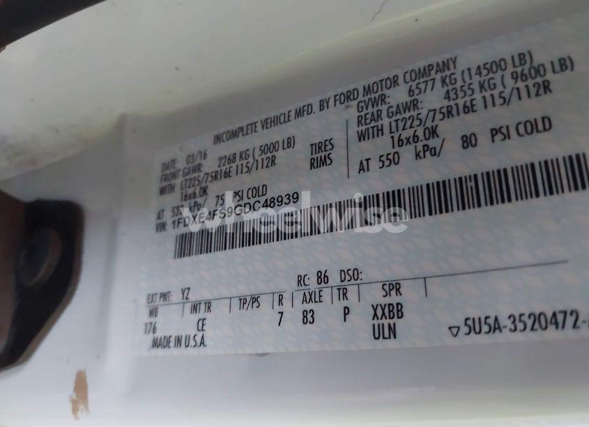 Photo 9 of 2016 Ford E-450 CUTAWAY (VIN 1FDXE4FS9GDC48939)