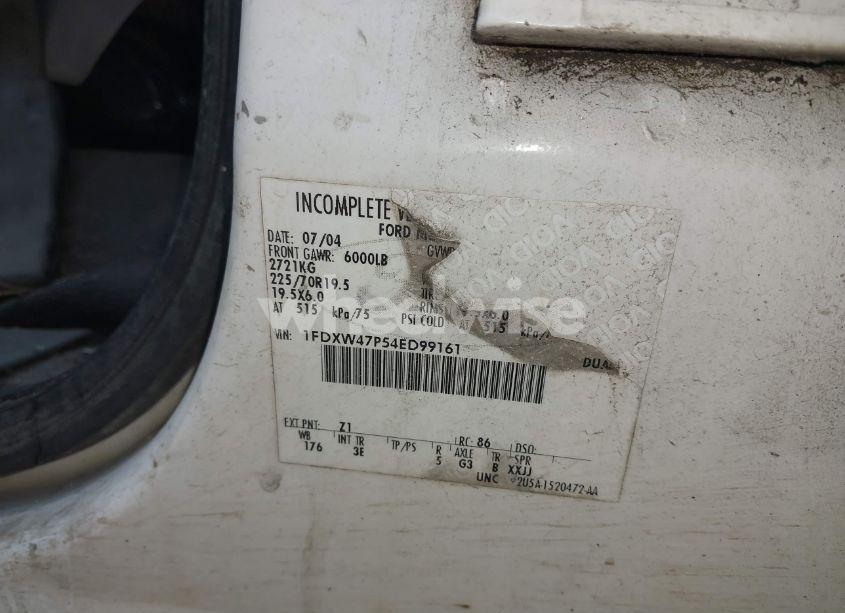 Photo 8 of 2004 Ford F-450 CHASSIS LARIAT/XL/XLT (VIN 1FDXW47P54ED99161)