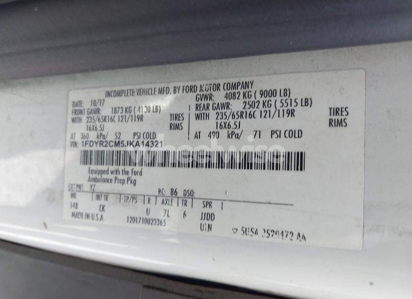 Photo 8 of 2018 Ford Transit-250 (VIN 1FDYR2CM5JKA14321)