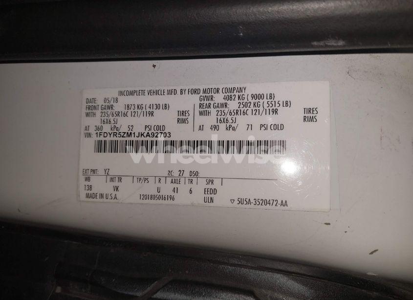 Photo 9 of 2018 Ford Transit-250 CAB (VIN 1FDYR5ZM1JKA92703)