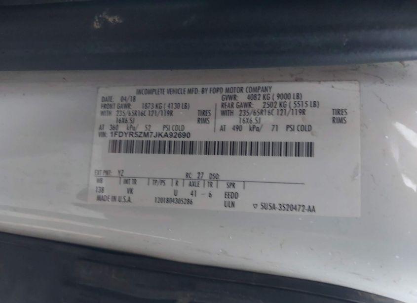 Photo 9 of 2018 Ford Transit-250 CAB (VIN 1FDYR5ZM7JKA92690)