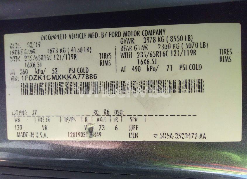 Photo 9 of 2019 Ford Transit-150 XL (VIN 1FDZK1CMXKKA77886)