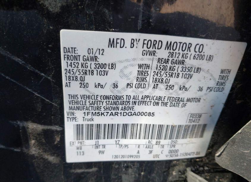 Photo 9 of 2013 Ford Utility POLICE INTERCEPTOR (VIN 1FM5K7AR1DGA00085)