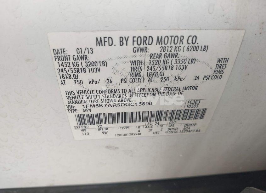 Photo 9 of 2013 Ford Police INTERCEPTOR (VIN 1FM5K7AR5DGC15890)