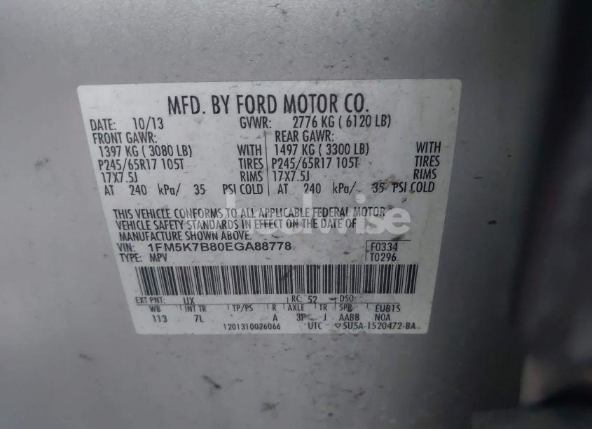 Photo 9 of 2014 Ford Explorer (VIN 1FM5K7B80EGA88778)