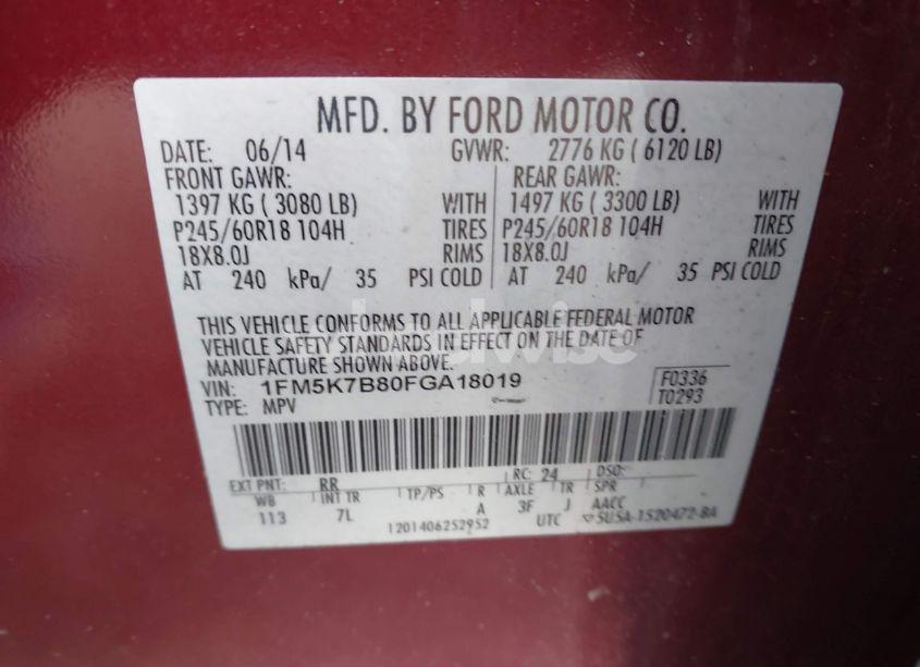 Photo 9 of 2015 Ford Explorer N/A (VIN 1FM5K7B80FGA18019)
