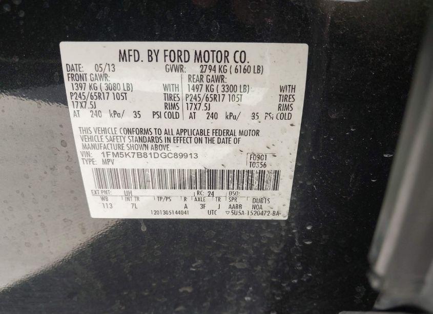 Photo 9 of 2013 Ford Explorer (VIN 1FM5K7B81DGC89913)