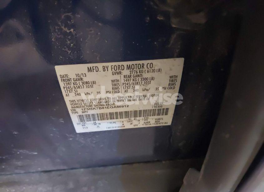 Photo 9 of 2014 Ford Explorer (VIN 1FM5K7B81EGA86912)