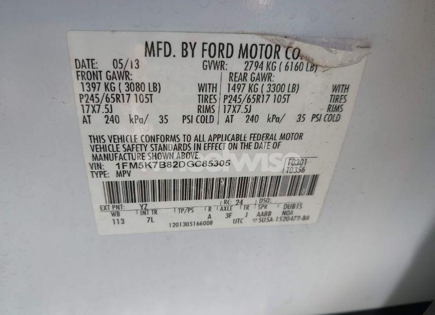 Photo 9 of 2013 Ford Explorer (VIN 1FM5K7B82DGC85305)