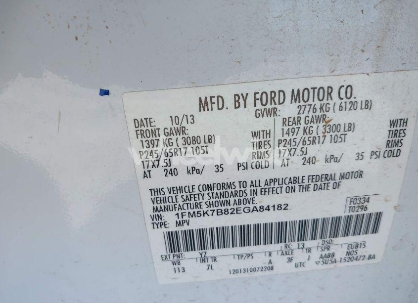 Photo 9 of 2014 Ford Explorer (VIN 1FM5K7B82EGA84182)