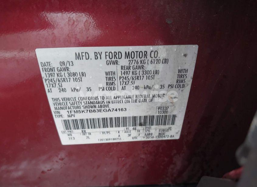 Photo 9 of 2014 Ford Explorer (VIN 1FM5K7B83EGA74163)