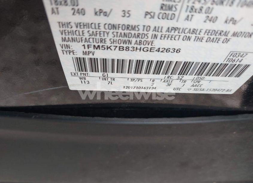 Photo 9 of 2017 Ford Explorer (VIN 1FM5K7B83HGE42636)