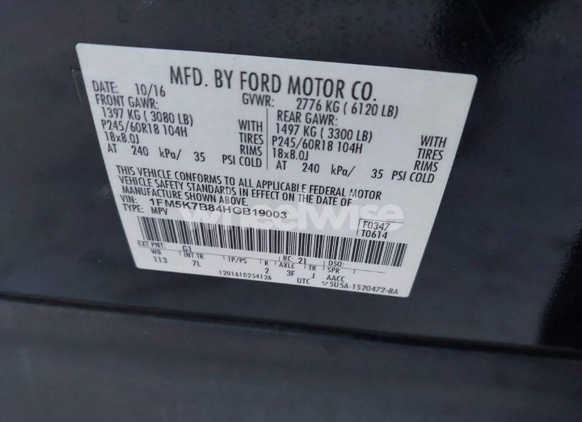 Photo 9 of 2017 Ford Explorer (VIN 1FM5K7B84HGB19003)