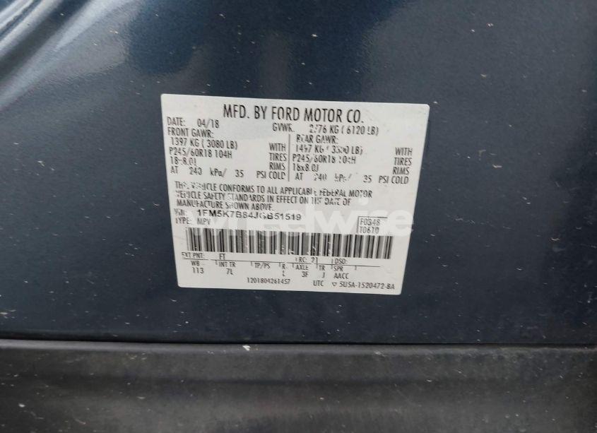 Photo 9 of 2018 Ford Explorer (VIN 1FM5K7B84JGB51519)