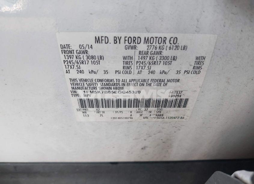 Photo 9 of 2014 Ford Explorer (VIN 1FM5K7B85EGC45320)