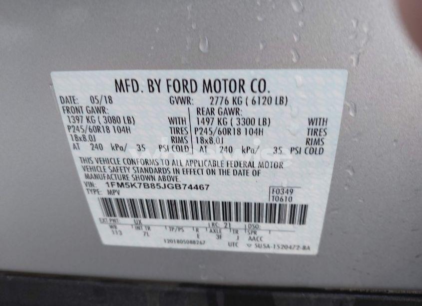 Photo 9 of 2018 Ford Explorer (VIN 1FM5K7B85JGB74467)