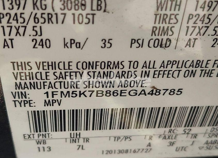 Photo 9 of 2014 Ford Explorer (VIN 1FM5K7B86EGA48785)