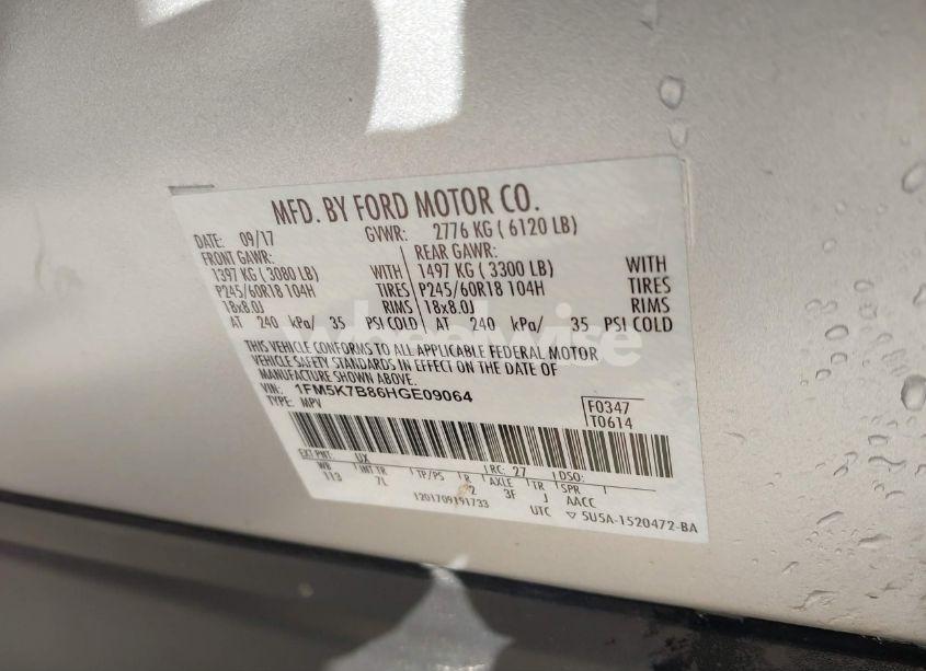 Photo 9 of 2017 Ford Explorer (VIN 1FM5K7B86HGE09064)