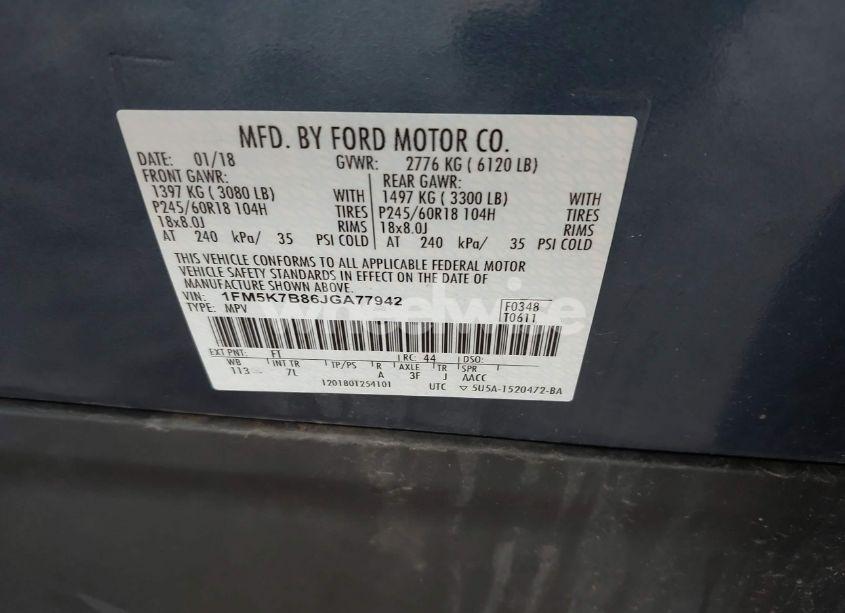 Photo 9 of 2018 Ford Explorer (VIN 1FM5K7B86JGA77942)