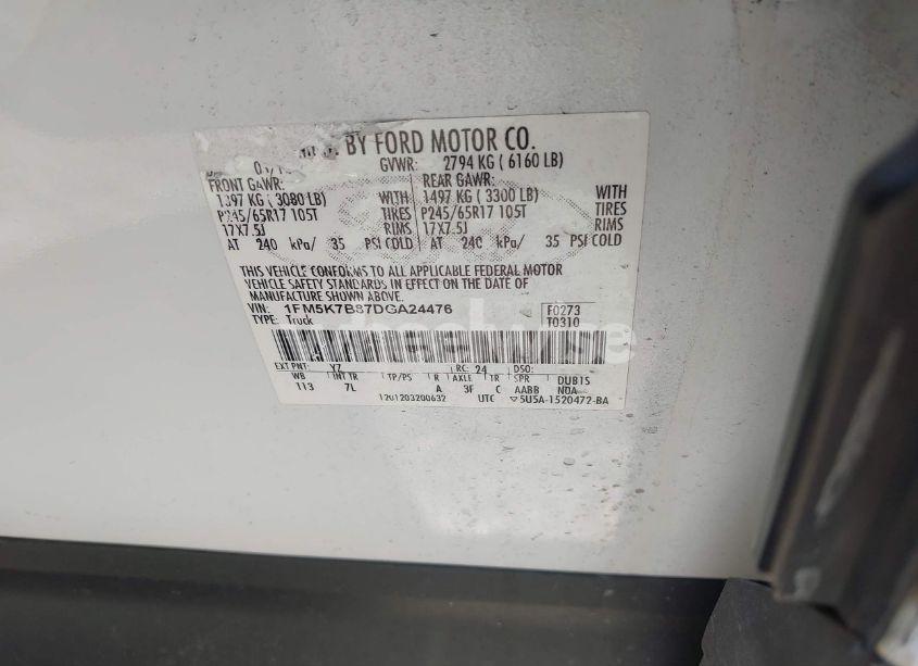 Photo 9 of 2013 Ford Explorer (VIN 1FM5K7B87DGA24476)