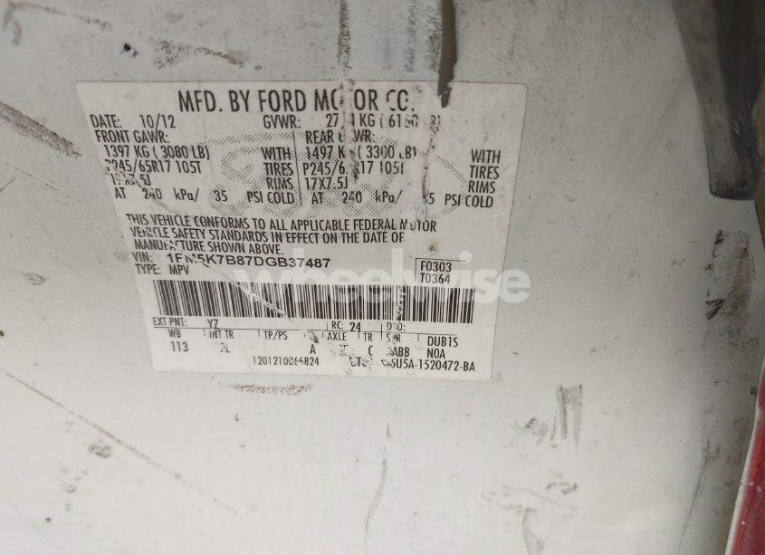 Photo 9 of 2013 Ford Explorer (VIN 1FM5K7B87DGB37487)