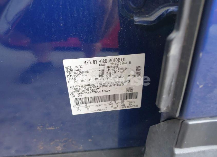 Photo 9 of 2013 Ford Explorer (VIN 1FM5K7B87DGC28503)